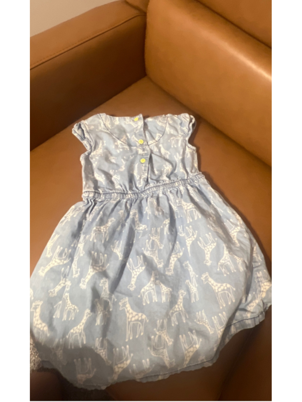 Girls Gymboree Giraffe Print Casual Dress Size 3T Blue and Yellow - Picture 5 of 6